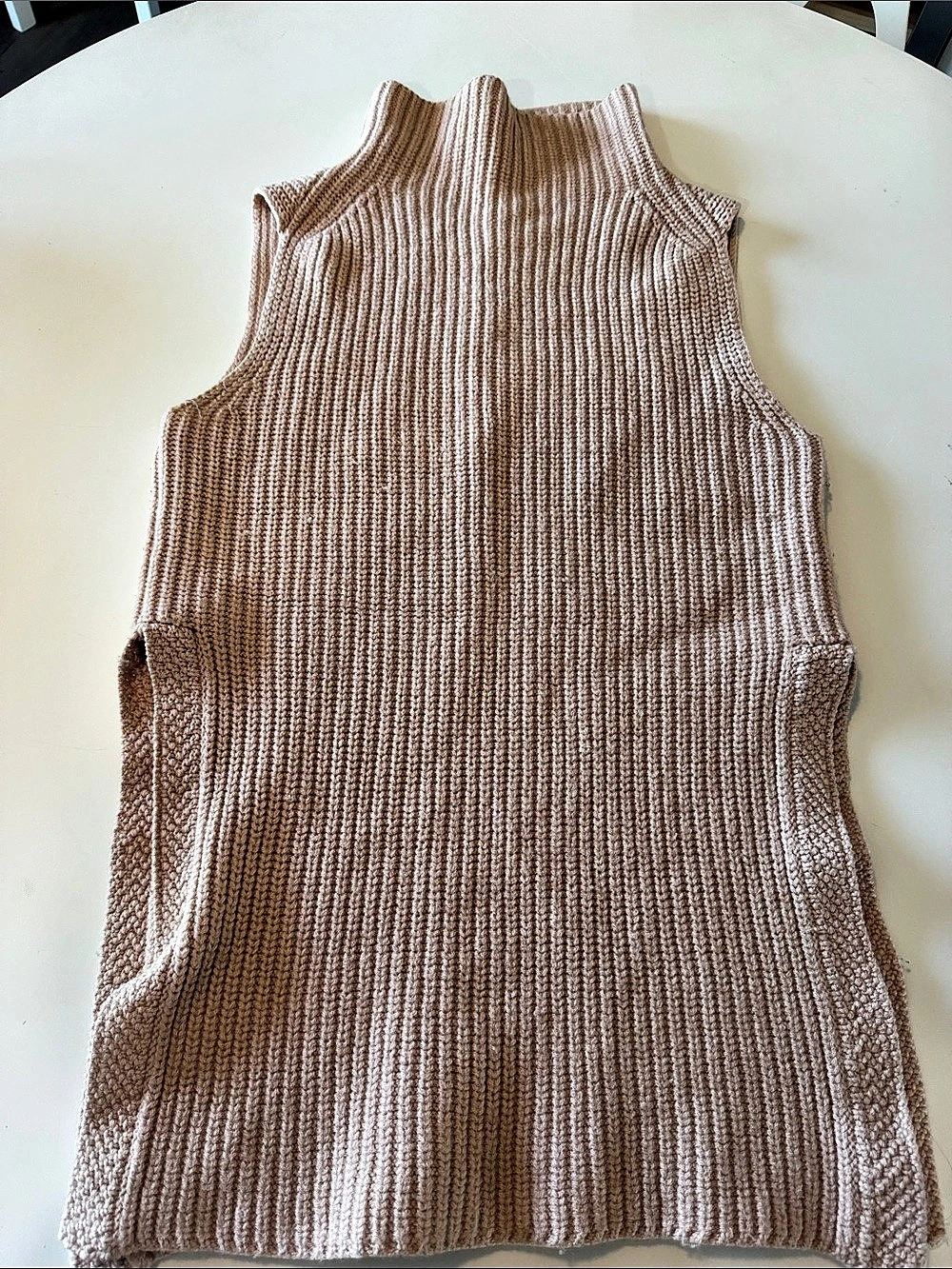 Wilfred Durandal Sleeveless Sweater Ribbed Turtleneck Pink Small